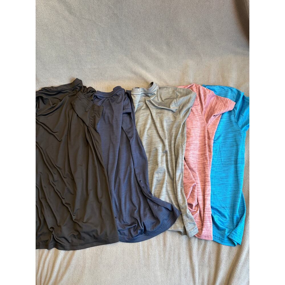 TEK GEAR Dry Tek Performance 5 Shirts Small Lot Blue Red Gray Black Running 5pc - Picture 2 of 11